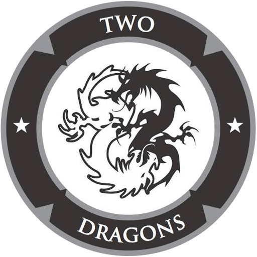 Two Dragons Black And Silver Logo