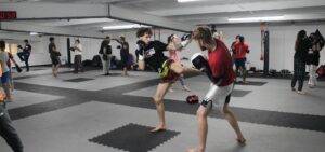 Group martial arts practise